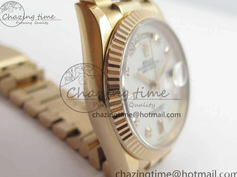 Day-Date Dial President RG on 128239 MOP Best Bp Edition Maker White Crystral Markers 36 Bracelet RG 0715